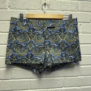 J. Crew Blue Paisley Bermudas Cotton Blend